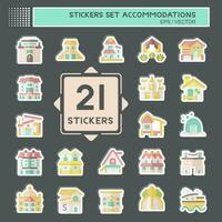 Sticker Set Accommodations . related to Building symbol. simple design editable. simple illustration vector