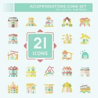 Set Accommodations . related to Building symbol. flat style. simple design editable. simple illustration vector