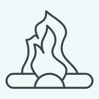 Icon Bonfire. related to Prehistoric symbol. line style. simple design editable. simple illustration vector