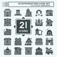 Set Accommodations . related to Building symbol. glyph style. simple design editable. simple illustration vector