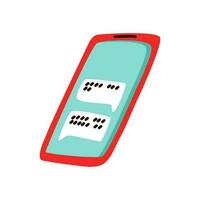 Colored smartphone hand drawn. Flat style vector