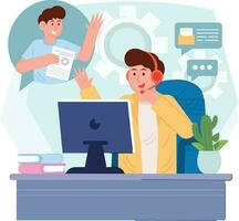 Online Customer Support Illustration vector