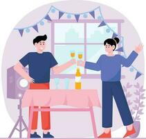 Couple Holiday Celebrations 1 Illustration vector