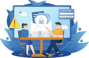 Email Data System Security in Software Illustration vector