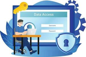 Data Access Security Illustration vector