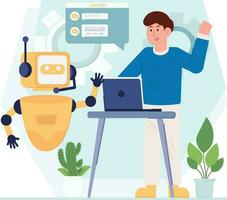 Chatbot Support Illustration vector