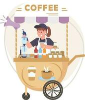 Coffee Seller Illustration vector