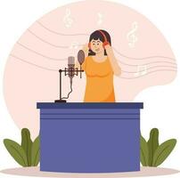 Girl Is Singing Illustration vector