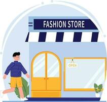 A Man Goes For Shopping Illustration vector