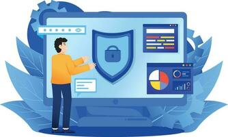 Computer Data Device Security Illustration vector