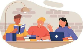 Studying Together Club Illustration vector