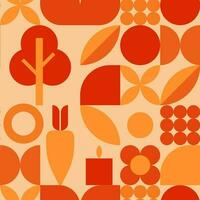 Autumn Geometric bauhaus pattern. Modern geometry figure, shape and elements. Scandinavian. vector