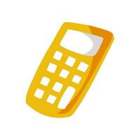 Yellow Calculator. Hand drawn Calculator Concept of Financial Management. Math Device. Math Tool vector