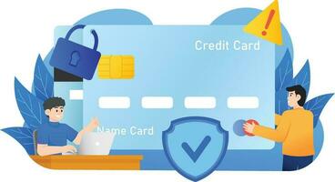 Credit Card System Security Illustration vector