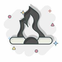 Icon Bonfire. related to Prehistoric symbol. comic style. simple design editable. simple illustration vector