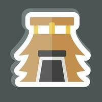 Sticker House. related to Prehistoric symbol. simple design editable. simple illustration vector