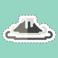 Sticker line cut Volcano. related to Prehistoric symbol. simple design editable. simple illustration vector