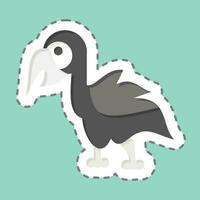 Sticker line cut Animal. related to Prehistoric symbol. simple design editable. simple illustration vector