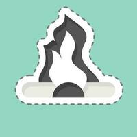 Sticker line cut Bonfire. related to Prehistoric symbol. simple design editable. simple illustration vector