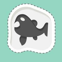 Sticker line cut Fossil. related to Prehistoric symbol. simple design editable. simple illustration vector