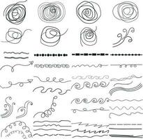 Hand Drawing Under lines scribble Design Elements set vector