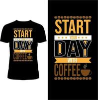 comienzo tu día con café camiseta diseño ,cubrir póster vector