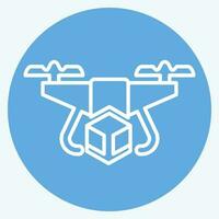 Icon Delivery Drone. related to Drone symbol. blue eyes style. simple design editable. simple illustration vector