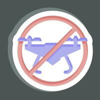 Sticker No Drone Zone. related to Drone symbol. simple design editable. simple illustration vector