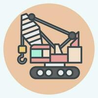 Icon Construction Crane. related to Construction Vehicles symbol. color mate style. simple design editable. simple illustration vector