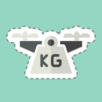 Sticker line cut Weight. related to Drone symbol. simple design editable. simple illustration vector