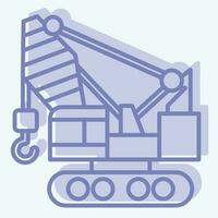 Icon Construction Crane. related to Construction Vehicles symbol. two tone style. simple design editable. simple illustration vector