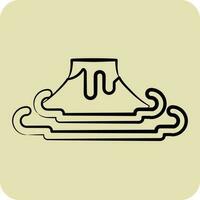 Icon Volcano. related to Prehistoric symbol. hand drawn style. simple design editable. simple illustration vector