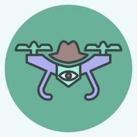 Icon Spy Drone. related to Drone symbol. color mate style. simple design editable. simple illustration vector