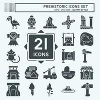 Icon Set Prehistoric. related to Education symbol. glyph style. simple design editable. simple illustration vector