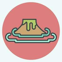 Icon Volcano. related to Prehistoric symbol. color mate style. simple design editable. simple illustration vector