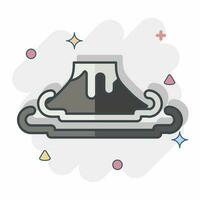 Icon Volcano. related to Prehistoric symbol. comic style. simple design editable. simple illustration vector