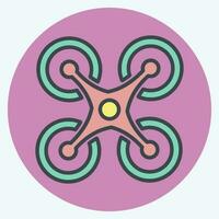 Icon Quadcopter. related to Drone symbol. color mate style. simple design editable. simple illustration vector