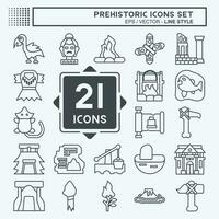 Icon Set Prehistoric. related to Education symbol. line style. simple design editable. simple illustration vector