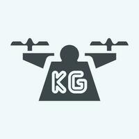 Icon Weight. related to Drone symbol. glyph style. simple design editable. simple illustration vector