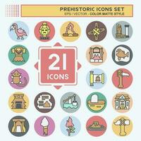 Icon Set Prehistoric. related to Education symbol. color mate style. simple design editable. simple illustration vector