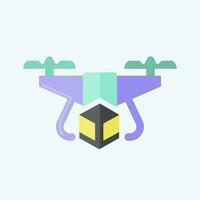 Icon Delivery Drone. related to Drone symbol. flat style. simple design editable. simple illustration vector