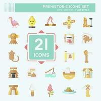 Icon Set Prehistoric. related to Education symbol. flat style. simple design editable. simple illustration vector