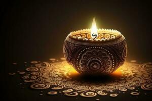 happy diwali festival greeting background generated by ai photo