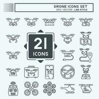 Icon Set Drone. related to Technology symbol. line style. simple design editable. simple illustration vector