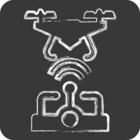 Icon Wireless Control. related to Drone symbol. chalk Style. simple design editable. simple illustration vector