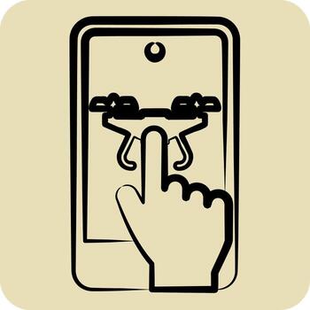 Icon Mobile App. related to Drone symbol. hand drawn style. simple design editable. simple illustration vector