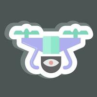 Sticker Surveillance Drone. related to Drone symbol. simple design editable. simple illustration vector