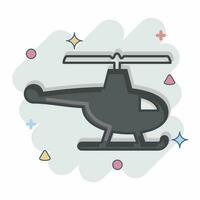 Icon Helicopter. related to Drone symbol. comic style. simple design editable. simple illustration vector