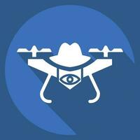 Icon Spy Drone. related to Drone symbol. long shadow style. simple design editable. simple illustration vector