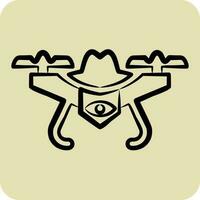 Icon Spy Drone. related to Drone symbol. hand drawn style. simple design editable. simple illustration vector